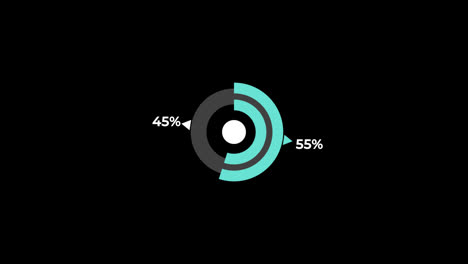 Pie-Chart-0-to-55%-Percentage-Infographics-Loading-Circle-Ring-or-Transfer,-Download-Animation-with-alpha-channel.